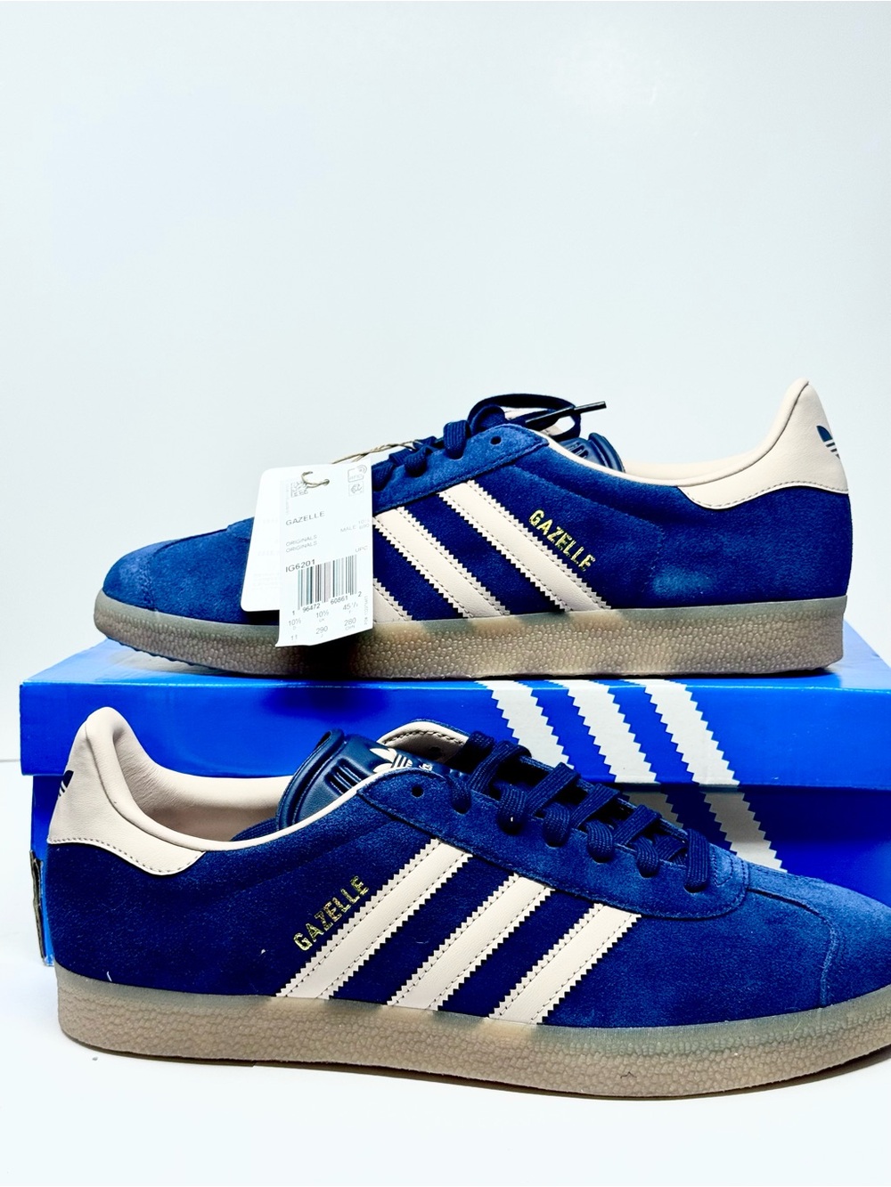 New Adidas Gazelle Men’s Various SBlue and Tan Sneakers IG6201 •••• New In Box